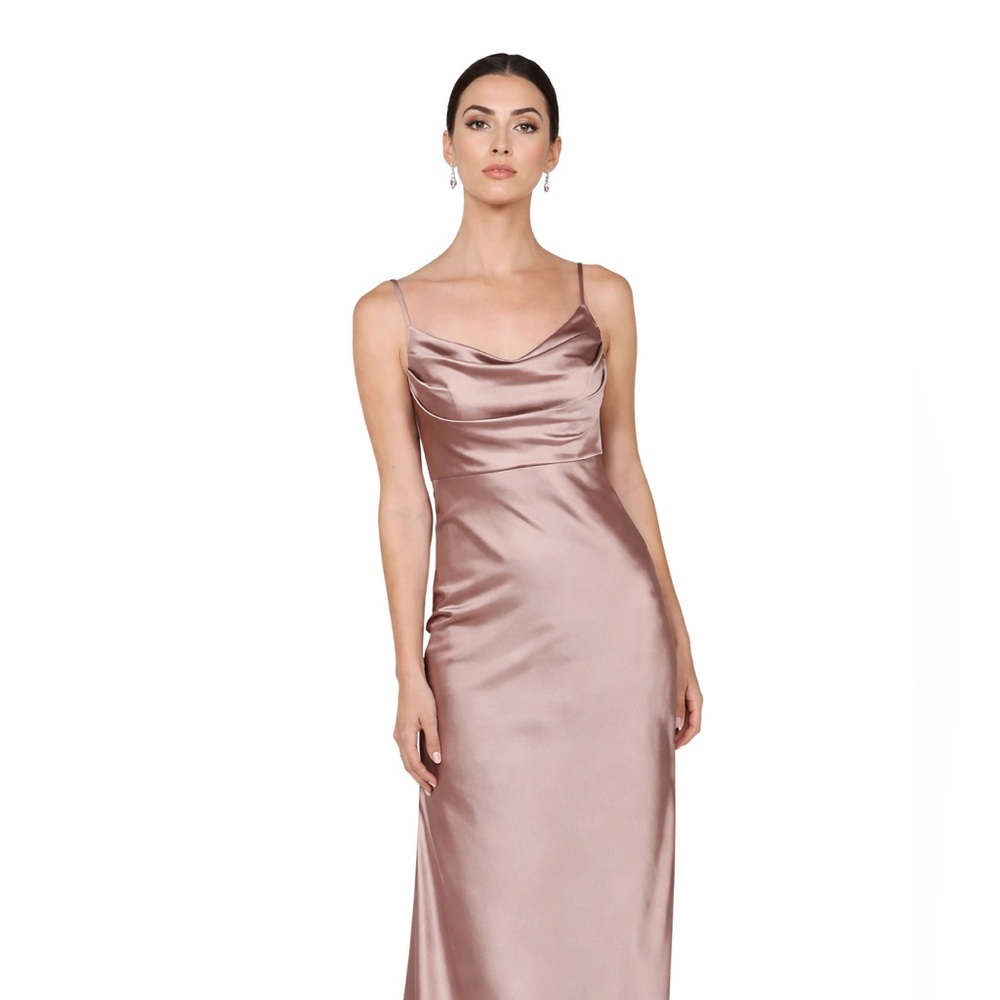 Revelry Skye Midi Satin Dress, Rose Quartz, Size 2